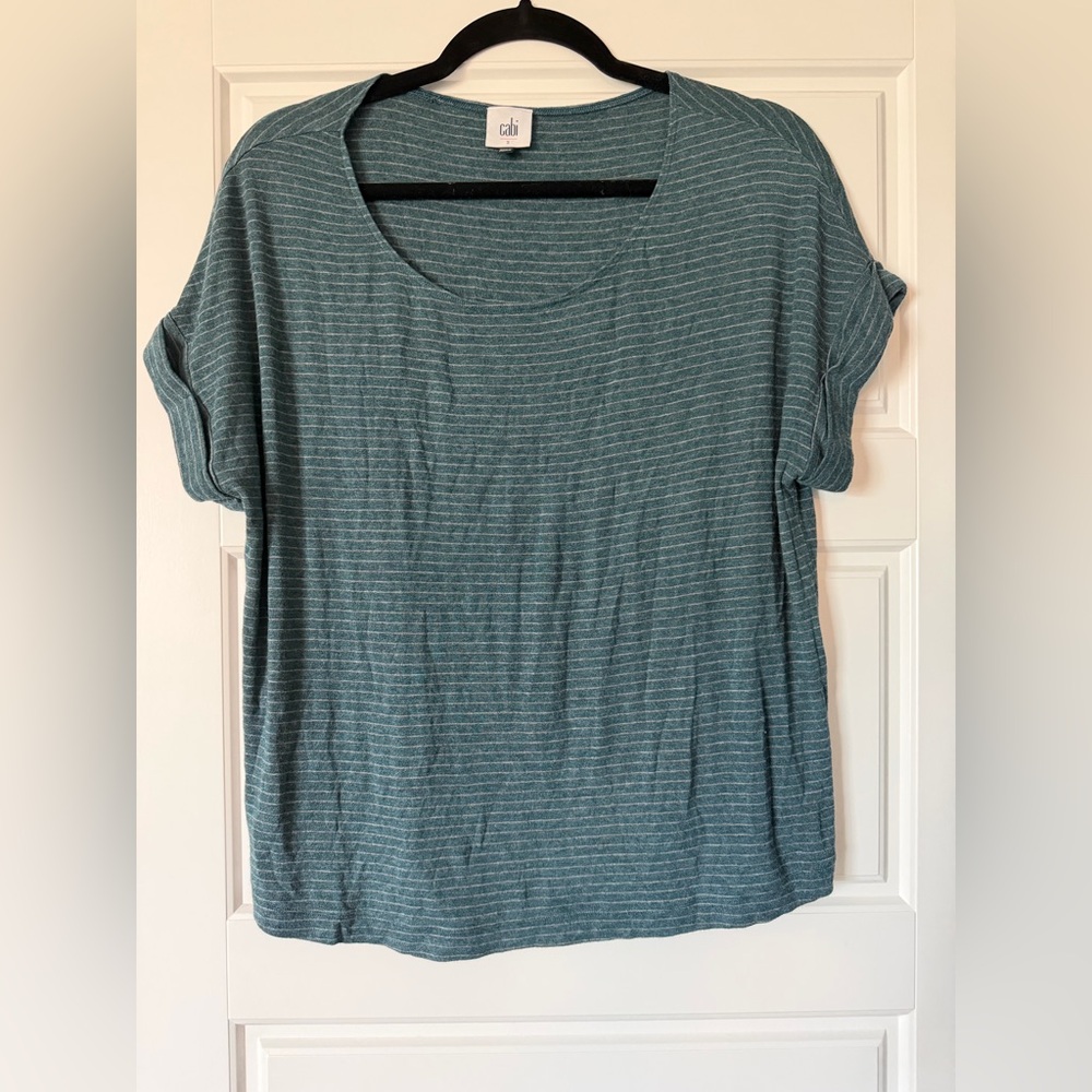 CAbi Groove Striped Short Sleeve Tee